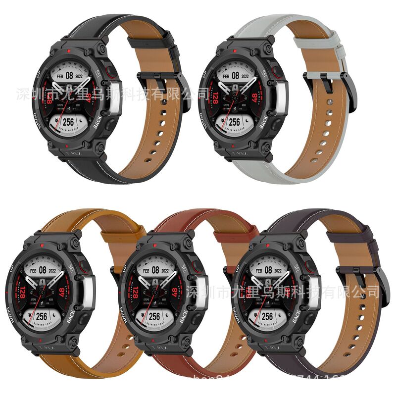 Applicable to Huami 1918 Tyrannosaurus 2 generation watch strap Amazfit T-Rex 2 high quality genuine leather replacement watch strap