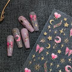 TENSOR New Technology Hot Stamping Butterfly Nail Art Sticker Adhesive Nail Art Sticker Three-dimensional Hot Stamping Series M-050