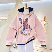 女童春装卫衣2025中大儿童春秋款纯棉洋气连帽卫衣秋冬上衣跨境