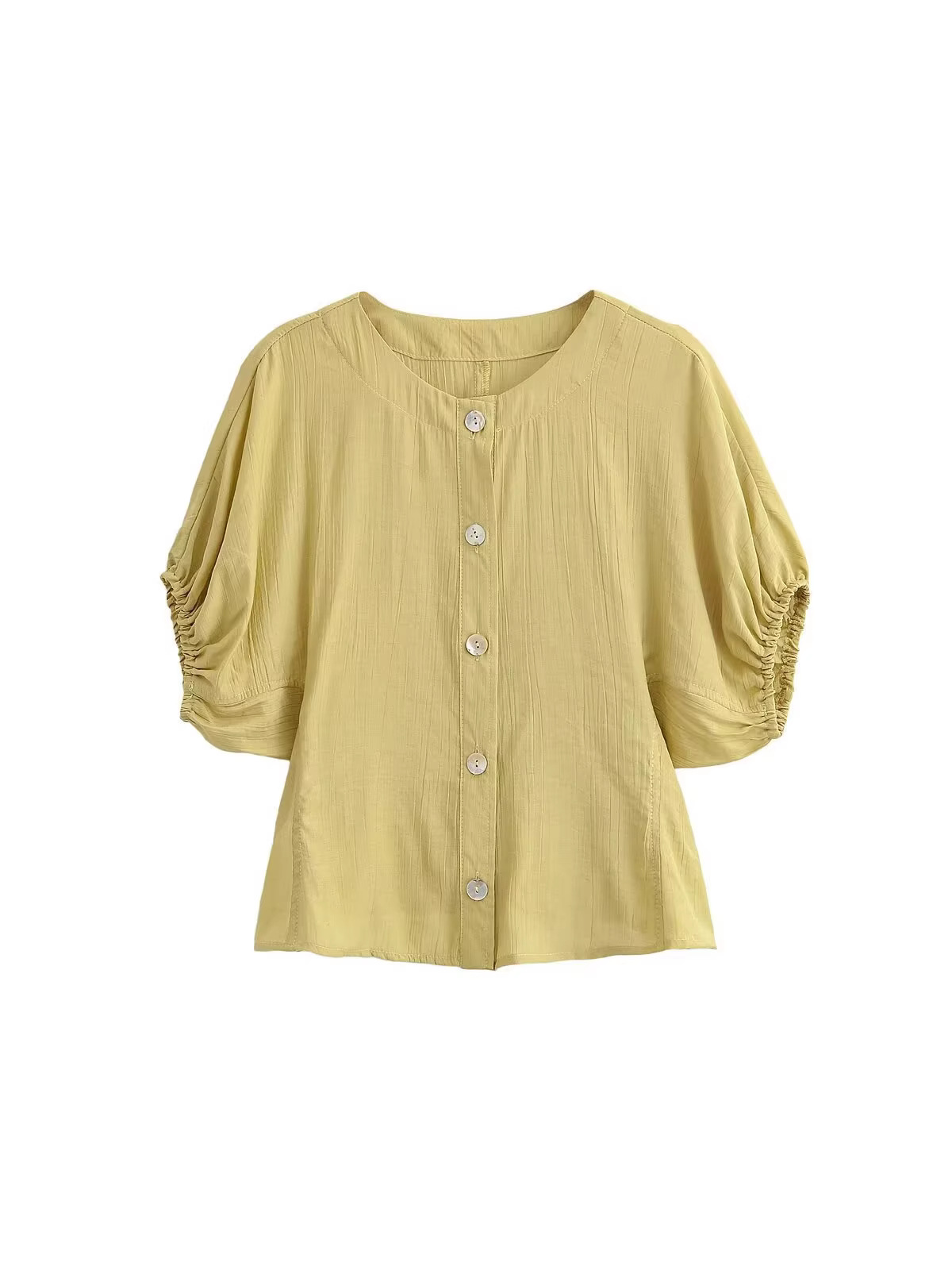 spring shirt with a round collar for leisure
