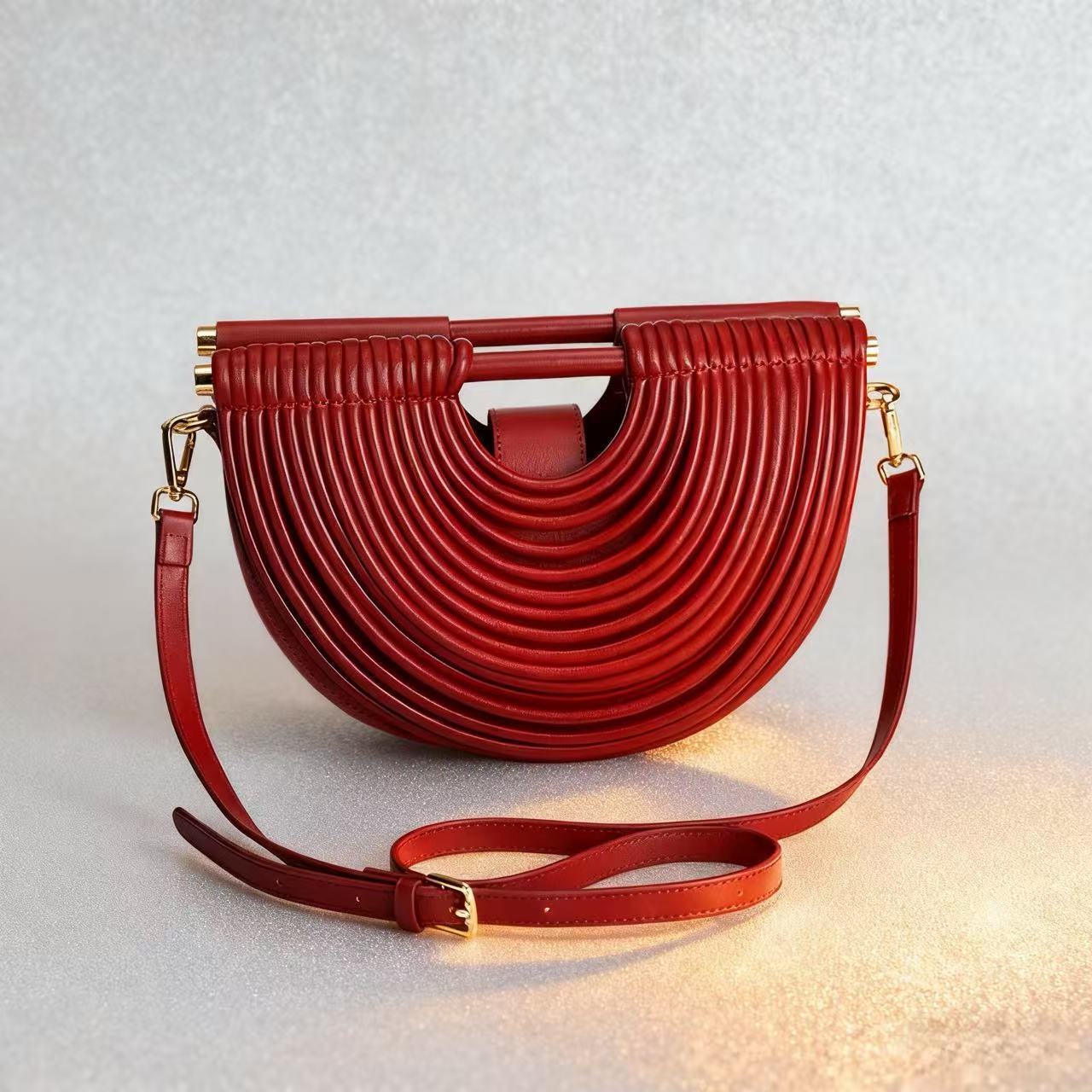 Nuevo transfronterizo tejido bolsa de cena de mujer fiesta moda personalidad bolsa de mano de moda alta sensación de fideos bolsa de noche