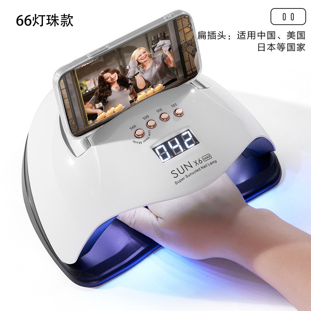 Máquina de terapia de luz para uñas X6max, lámpara de curado UV para gel de esmalte de uñas, máquina de terapia de luz que no oscurece, máquina de uñas con sensor inteligente