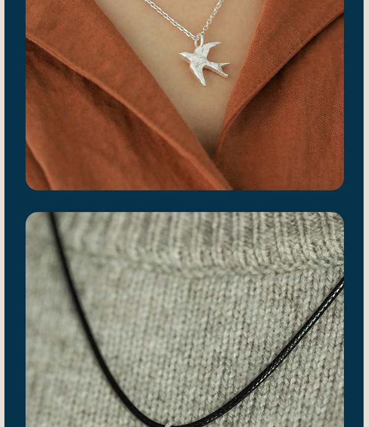 S925 Sterling Silver Free Bird Necklace Women's Luxury Niche Design Premium Handmade Pendant Choker Chain Fashion Accessory