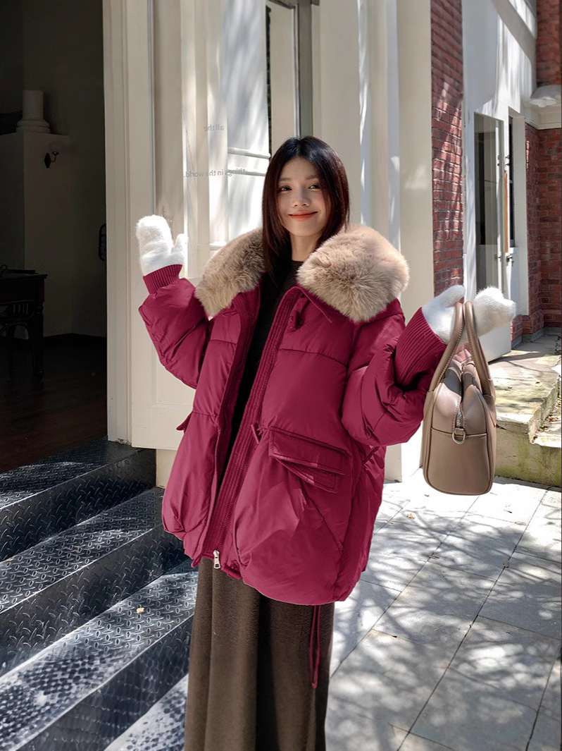 Comercio exterior corto de algodón mujer invierno pequeño 2025 nuevo estilo coreano suelto chaqueta de pan de mujer