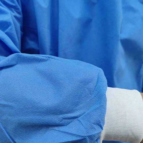 Disposable blue SMS protective suit, thick and breathable non-woven workwear, dust-proof reverse wear isolation garment