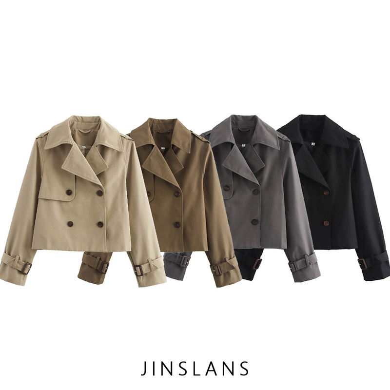 Jnleaog Spring New Style Women's Clothing European and American Style French Fashion Versatile Casual Style Short Windbreaker Jacket for Women