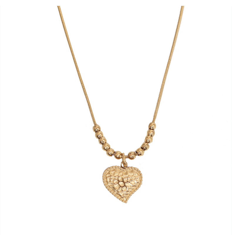 Fashion Heart Shape Titanium Steel Gold Plated Necklace 1 Piece display picture 1