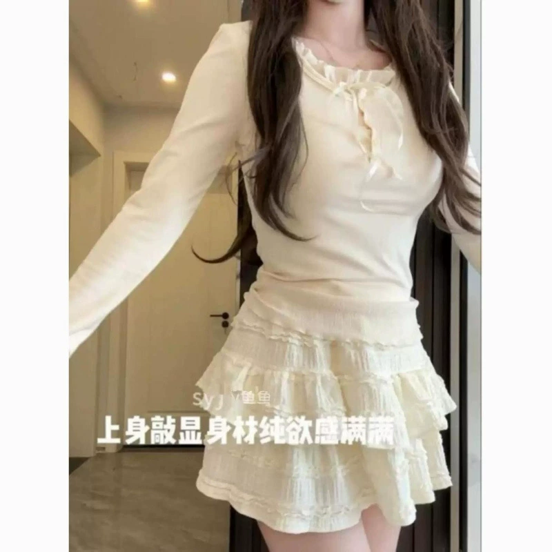 Юбка-тортик в балетном стиле, весенне-летняя новая стильная дизайнерская юбка с высокой талией, утягивающая фигуру, кружевная юбка трапециевидной формы с защитой от воздействия