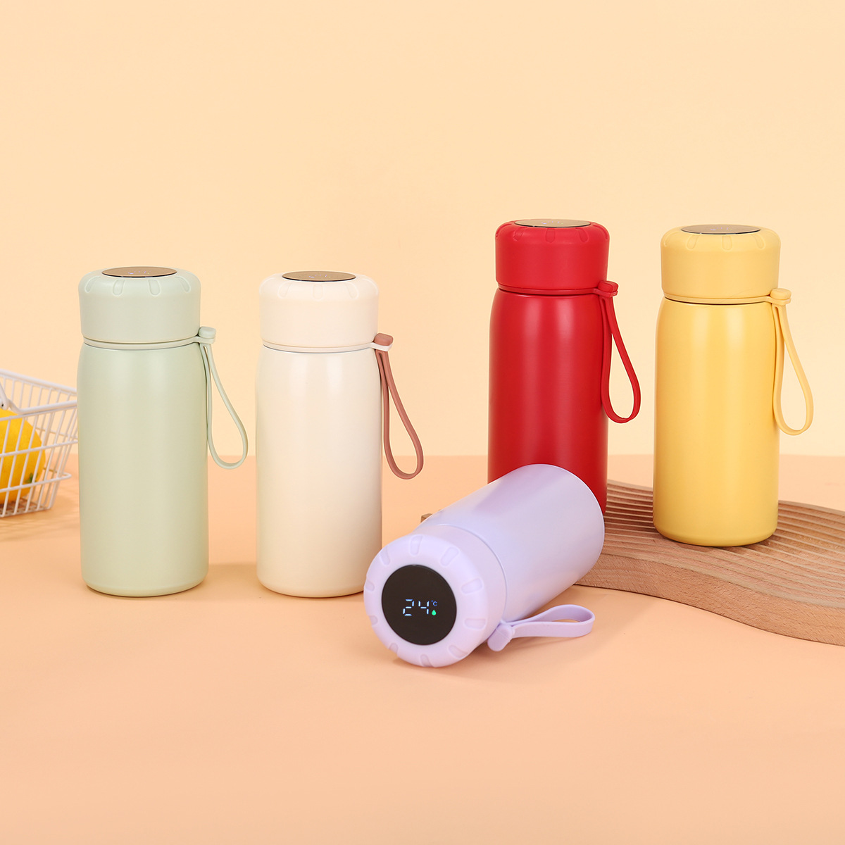 纯色316不锈钢智能保温杯茶水分离焖茶杯户外便携手提随手杯批发