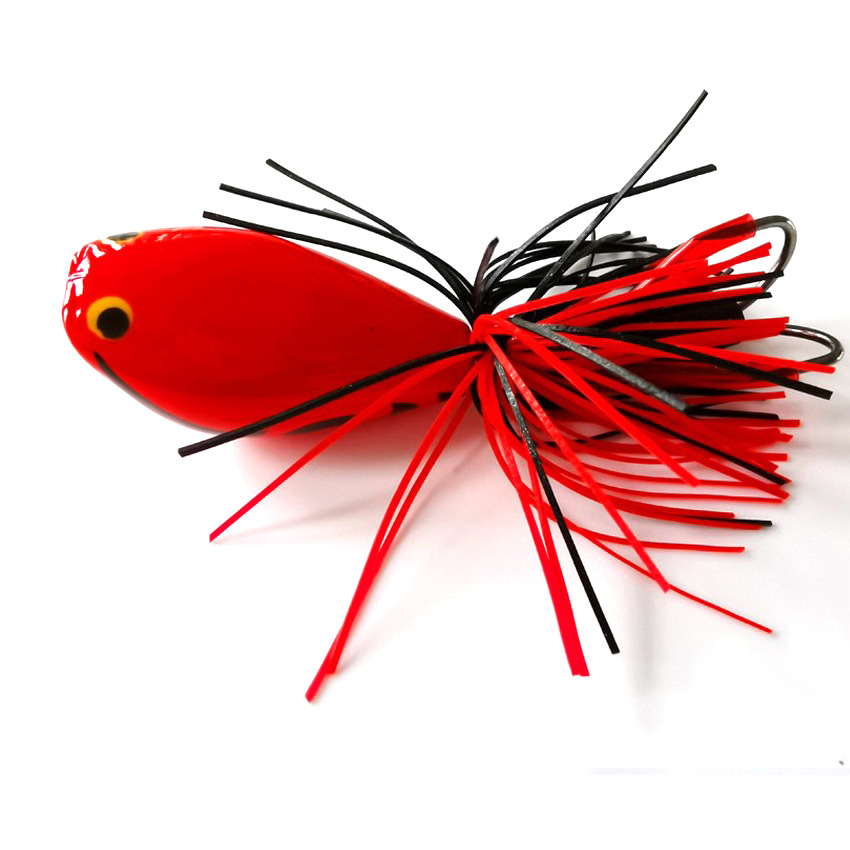 Thunder Frog ABS rana dura con doble gancho cabeza de serpiente cebo de rana agua flotante cebo falso pez negro jugando negro nuevo nueve colores