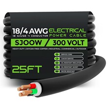 25FT 18/4 18 AWG��yʽ�Դ��SJOOW 300V 18̖늾������늙C��