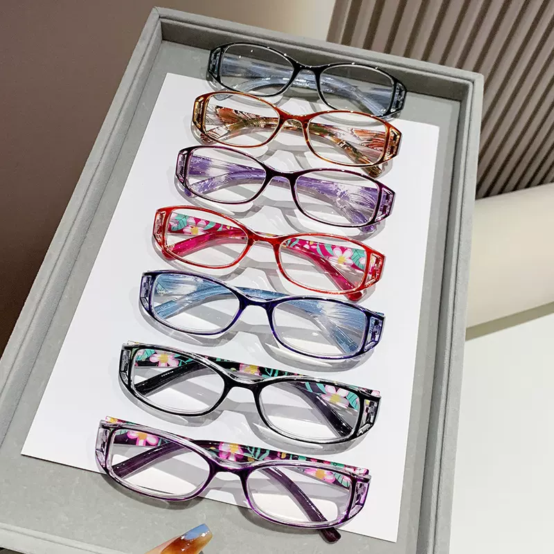 时尚跨境老花镜防蓝光超轻老人老年远视单光眼镜框女高清老花眼镜