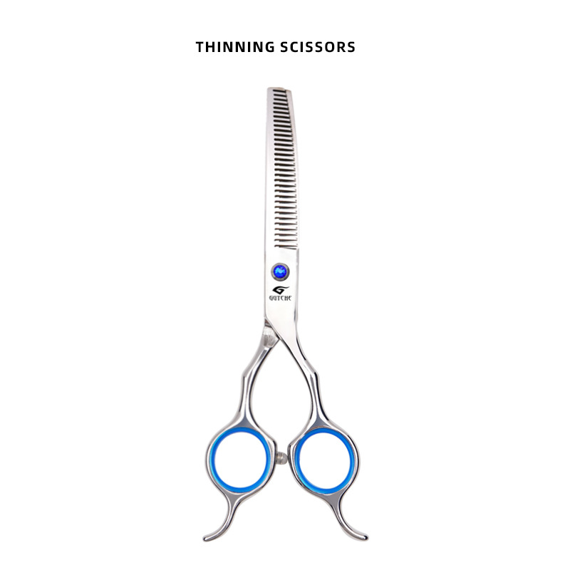 【 6.5inch 】쌍귀 물고기 입 작은 사파이어#곡선 치아 가위