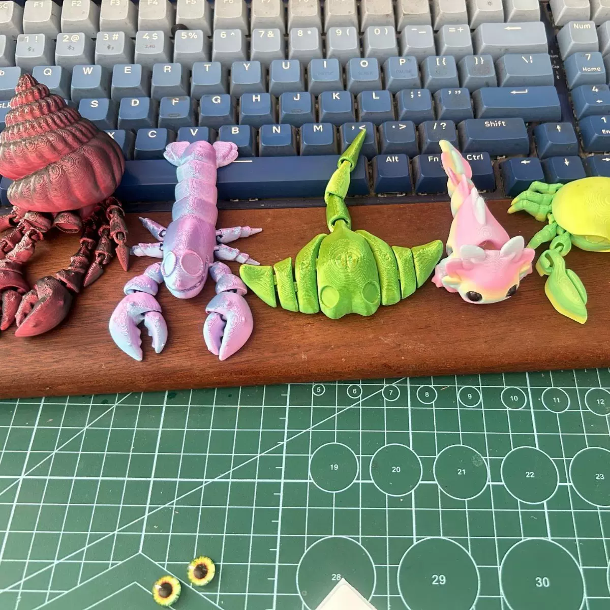 厂家直销跨境3D打印魔鬼鱼蝠鲼工艺品桌面小摆件塑料海洋主题装饰