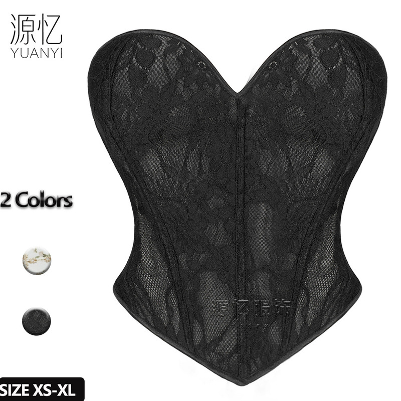 Cross-border European and American Lace Corset Double-layer Fit Fishbone Shaping Top Tight Abdominal Corset 2025 New