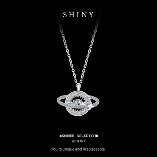 Balance Beam Pendant Women's Diamond Necklace Clavicle Chain Simple Elegant Pearl Sterling Silver High-End Moissanite Necklace