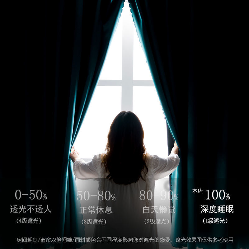 Cortina de Velcro 100% sombreado completo dormitorio Bahía ventana perforadora-libre instalación pasta de aislamiento espesado entrega de una pieza
