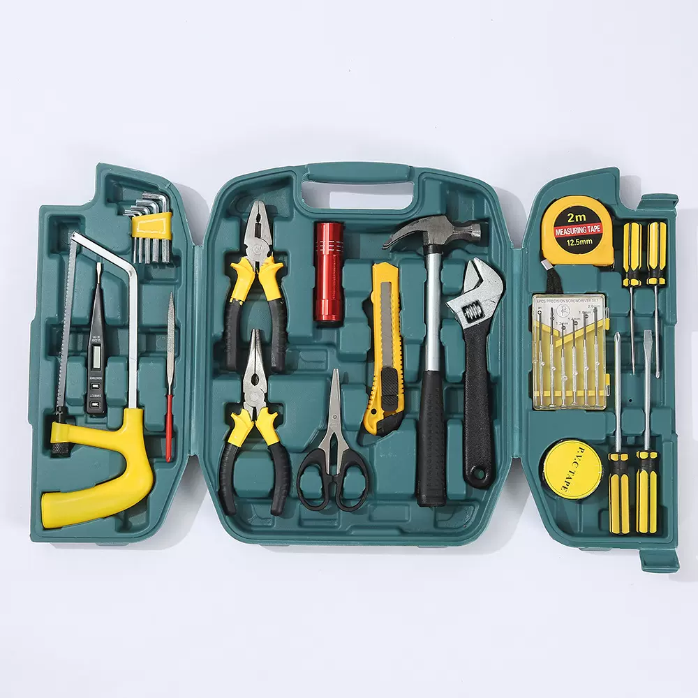 五金工具套装厂家批发27件套家用组合工具箱车载应急维修工具包