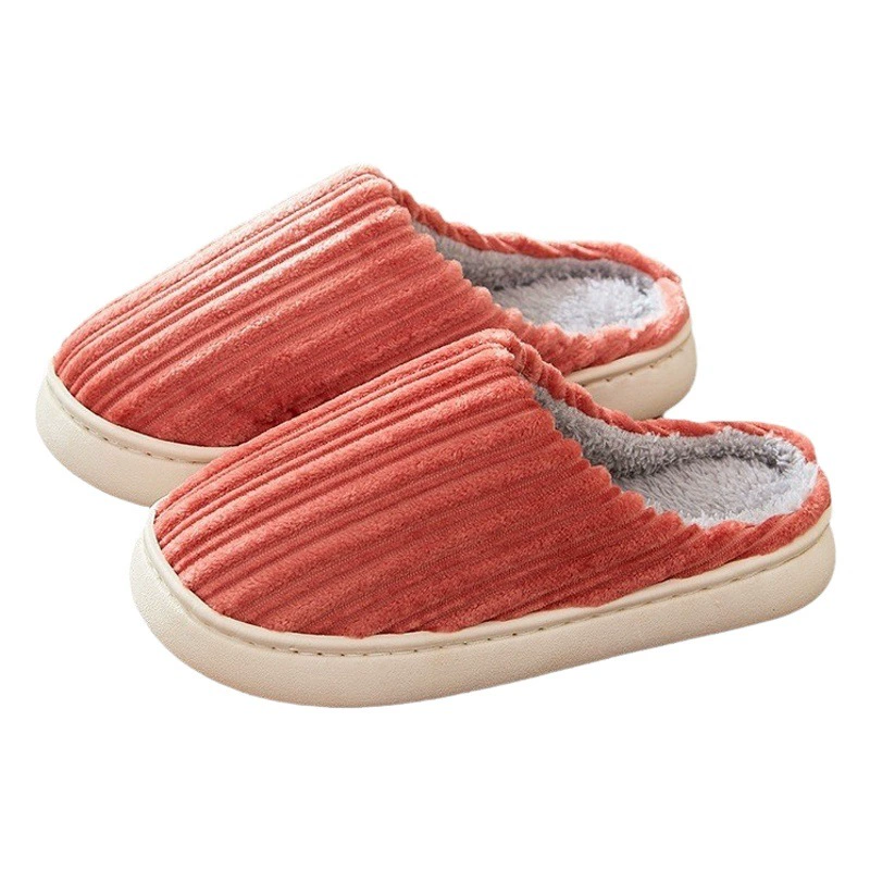 Новые стильные хлопковые тапочки для женщин, домашние, нескользящие, теплые, зимние плюшевые хлопковые тапочки для мужского домашнего использования.
