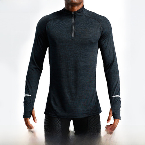 Men's Loose Long Sleeve Fitness Apparel Autumn/Winter Outdoor Running Quick-Dry T-Shirt Basketball Training Sports Top