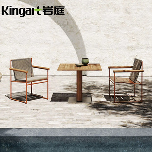 Outdoor Table and Chair Three-Piece Combination Balcony Restaurant Rattan Sofa Leisure Terrace Milk Tea Coffee Shop Garden Furniture
