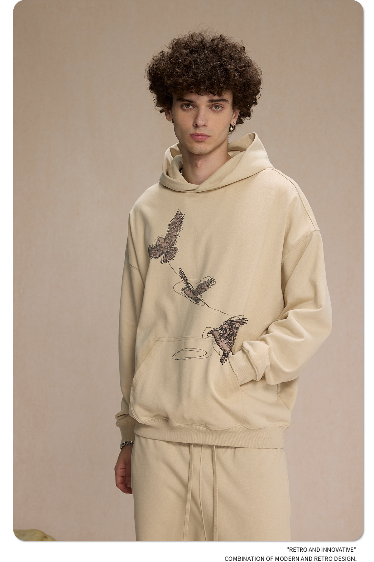 2024 New Product 430g White Ink Digital Direct Spray Printed Men's Trendy Brand Loose Hoodie for Couples_voghion.com