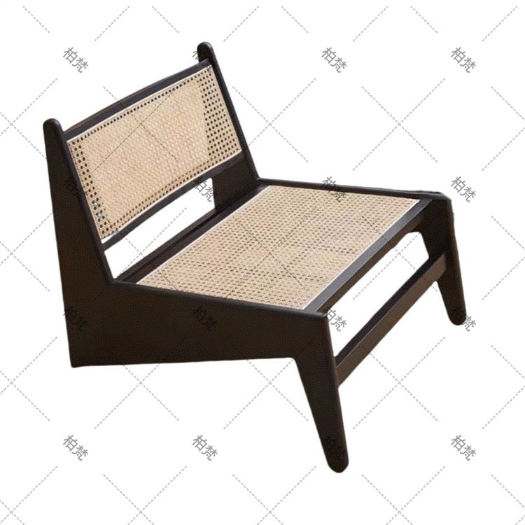 Silla de ocio de madera maciza perezosa de mediana edad, sofá individual de diseño de madera de fresno, silla Hank, silla de tienda de té con leche de café