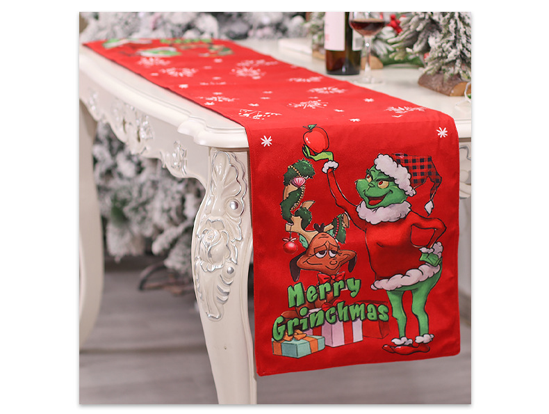 Christmas Retro Christmas Tree Letter Snowflake Cloth Nonwoven Family Gathering Tablecloth 1 Piece display picture 1
