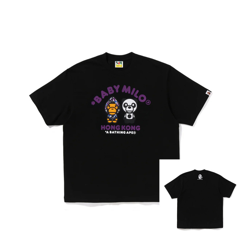 APE Ape トレンドブランド 外国貿易 ヘビーウェイト ピュアコットン ラウンドプリント ユニセックス ゆったり プレミアム 半袖 Tシャツ 25SS|undefined