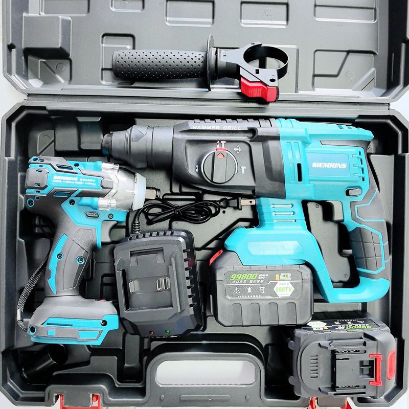 Comercio exterior Kit de herramientas eléctricas de litio recargable martillo eléctrico molino de ángulo máquina de corte taladro eléctrico llave eléctrica motosierra eléctrica