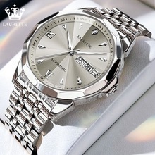 劳瑞特新款菱形仿机械表男士手表防水石英表直播外贸爆款一件代发