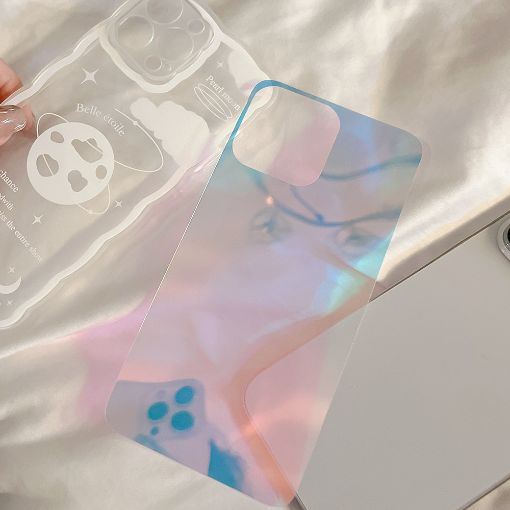 炫酷透明镭射卡片适用iphone手机壳发光卡片苹果15透14新款镭射片