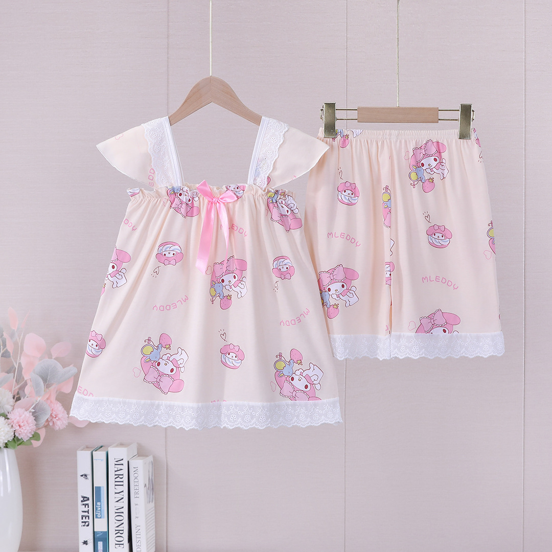 Pijamas de niños niñas cabina de manga corta de verano dibujos animados perros yu Gui niñas niños mayores set de ropa de bebé