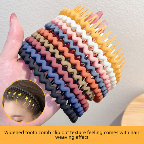 Sugarcane Color Headband from Korea, Hair-Safe, Toothless, Non-Slip, for Women, Colorful, Wavy Headband, Fringe Magic