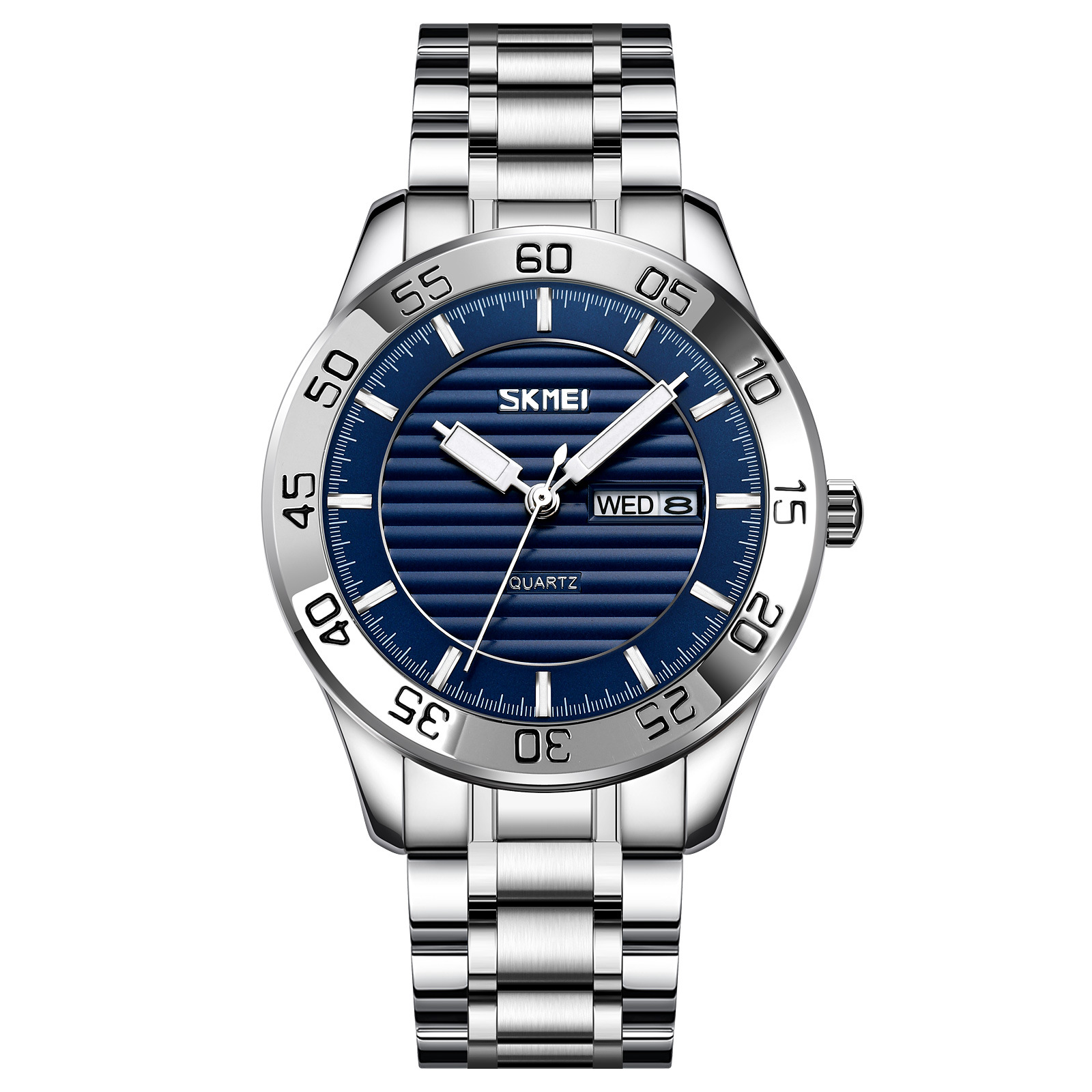 Momento de acero sólido reloj de hombre calendario de ventas calientes transfronterizas reloj de negocios reloj de cuarzo impermeable comercio exterior al por mayor