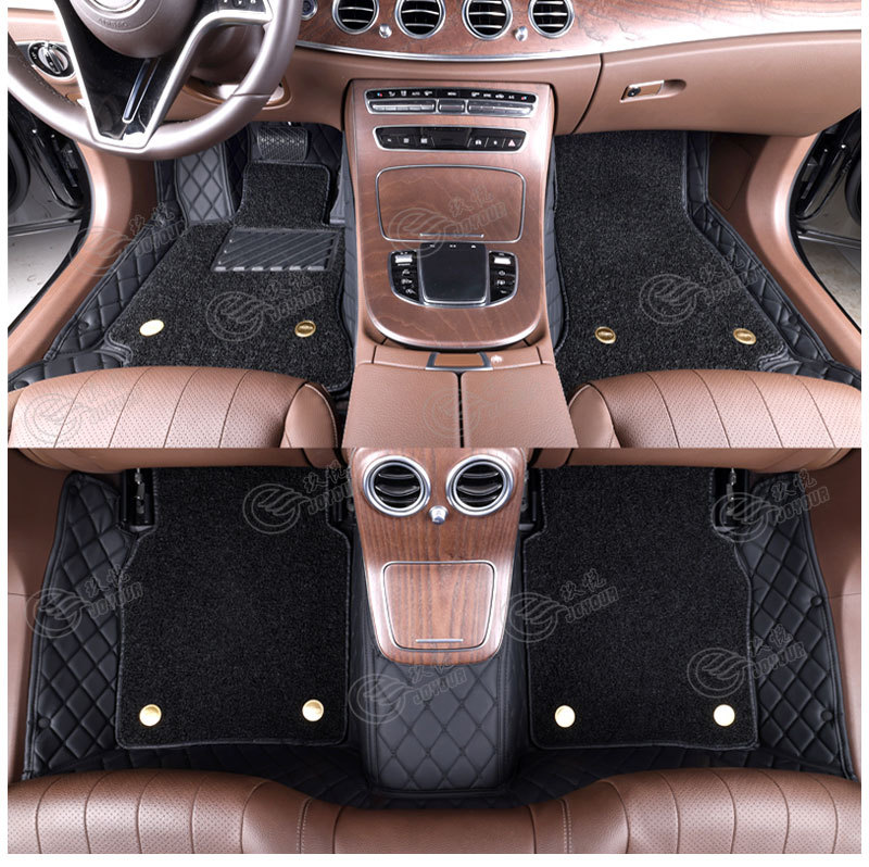Cross-Border Double-Layer Silk Loop Full-Coverage Leather Floor Mats, Car Floor Mats Direct from the Source Factory, Dropshipping Available