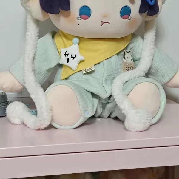 Blue cub bear romper + saliva towel