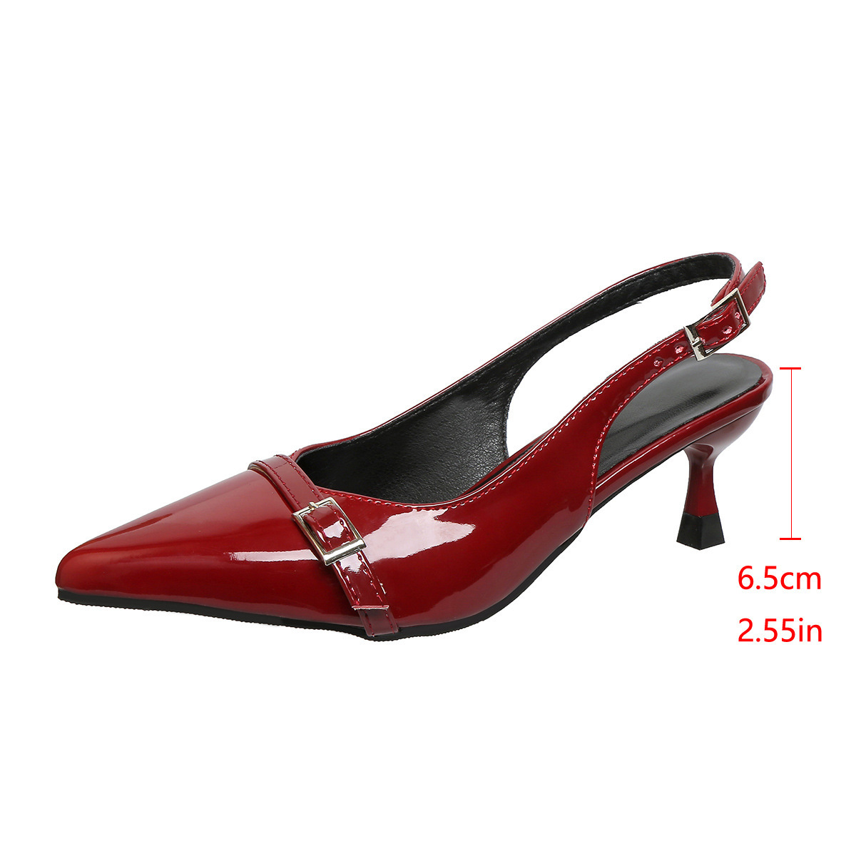 Sandalias de Tacón Alto con Punta Cerrada de Tela y Caucho, Tacón Fino, Punta Afilada, para Mujer, Verano image 8