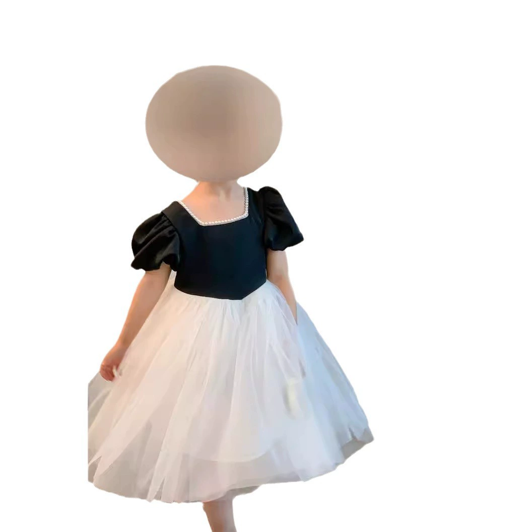 Summer dress, skirt, summer clothing, small princess costume, western style, puff sleeves
