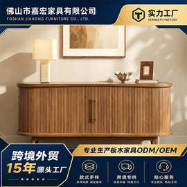 侘寂风客厅小户型轻奢地柜北欧实木电视柜现代简约落地柜复古家具