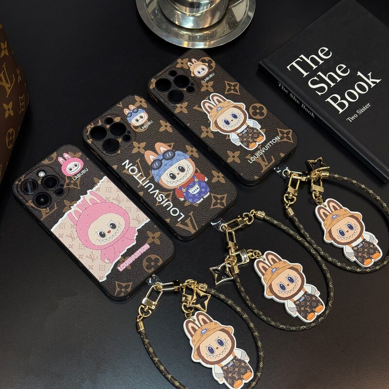 Lv Pendant Labubu 3-Color Hand Strap Style Suitable for Apple 13Promax Simple Mobile Phone Case 15Promax New Model Lv Pendant Labubu 3-Color Hand Strap Style Suitable for Apple 13Promax Simple Mobile Phone Case 15Promax New Model