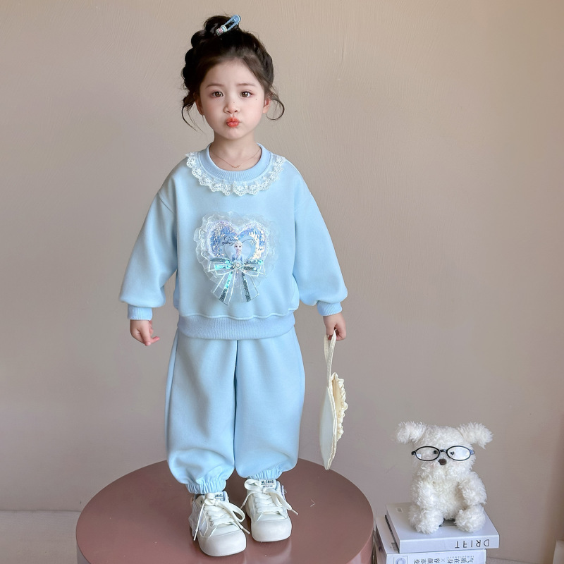 两件套儿童女童圆领中小童套装2025新款时尚洋气春秋季宝宝童装|undefined
