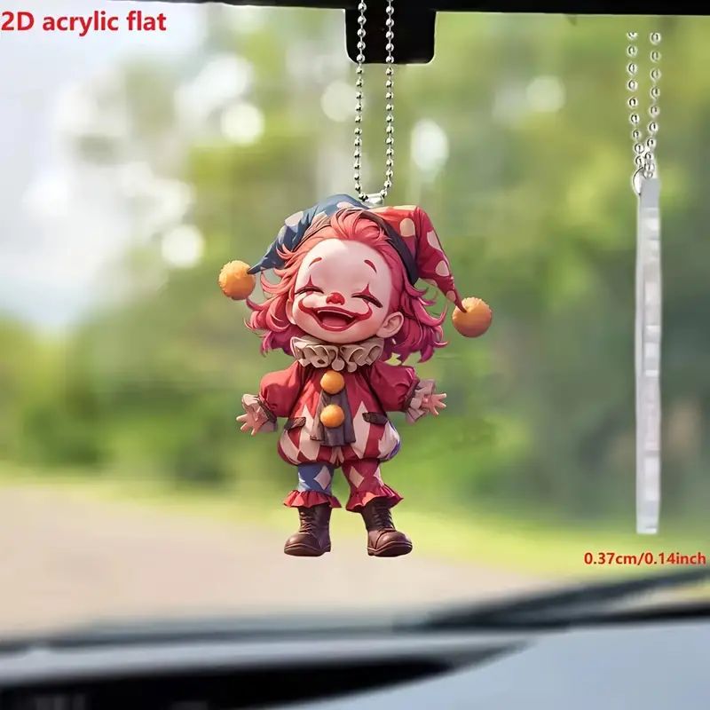 Creativo nuevo lindo colgante payaso acrílico plano transfronterizo colgante de espalda interior colgante mochila image 1