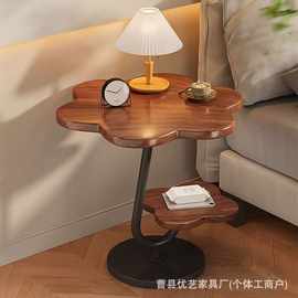 奶油风云朵茶几多层储物茶几客厅花朵小茶几卧室床头柜置物架