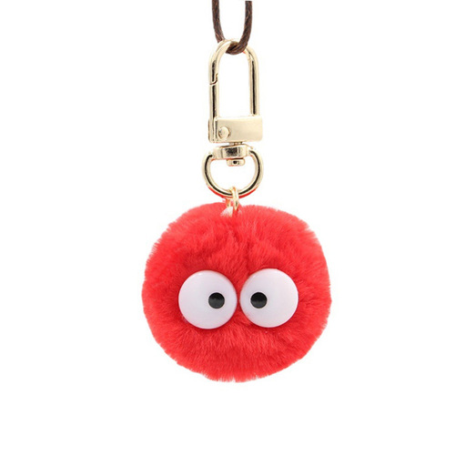 Cute Coal Ball Plush Ball Charms Creative Bag Phone Case Charm Earphone Box Accessory Fairy Charm