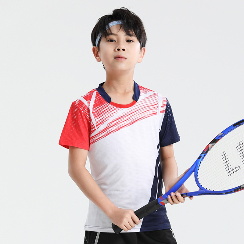 Seco rápido transpirable poliamonio bádminton set hombre y mujer V-cuello chaqueta deportiva para niños logotipo de impresión de adultos