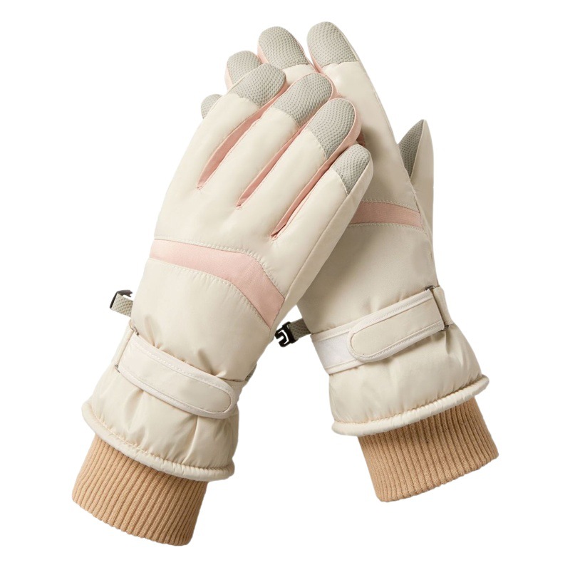 Guantes de esquí hombres y mujeres pareja de otoño e invierno al aire libre forro polar engrosado a prueba de frío pantalla táctil guantes calientes