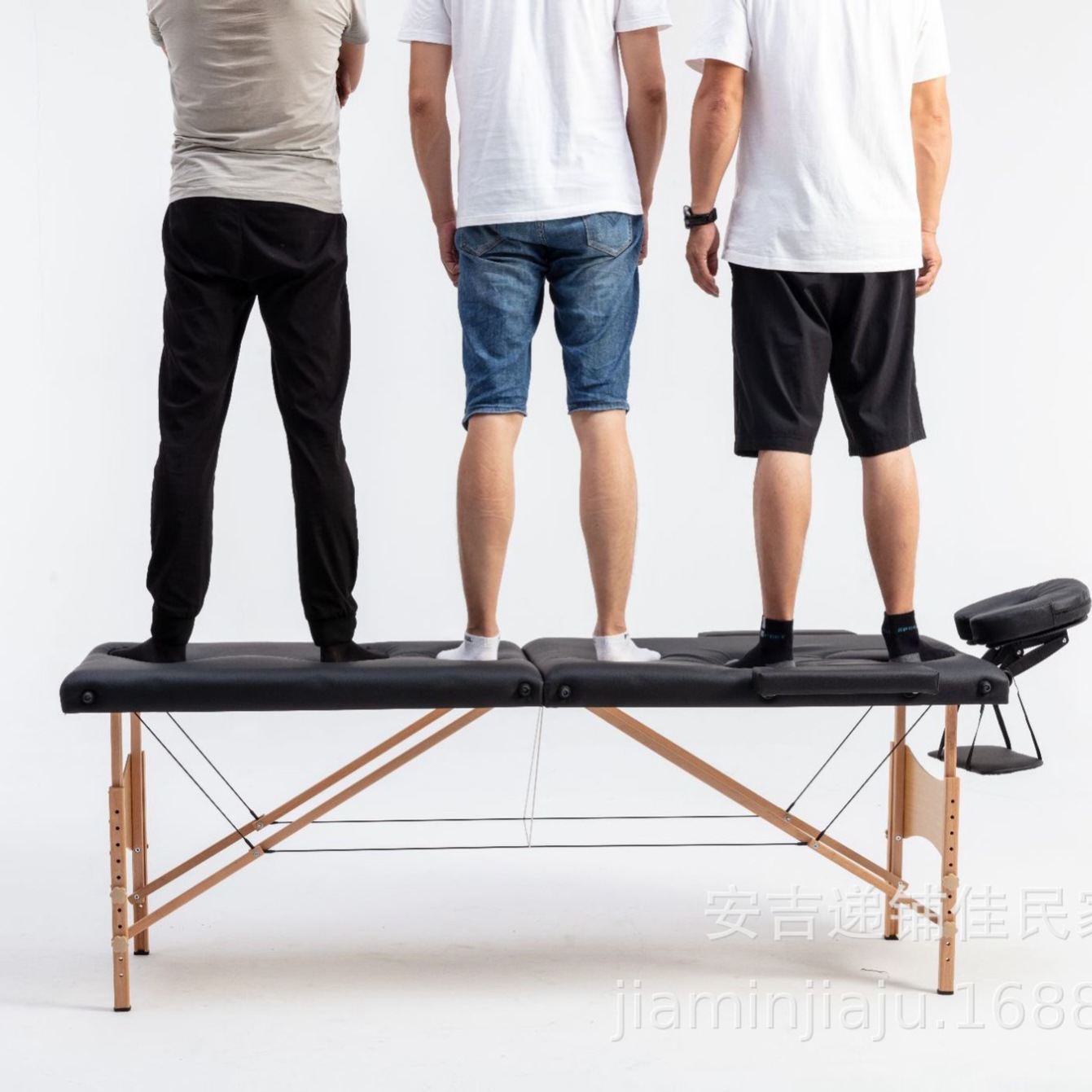 Cama de masaje portátil de madera maciza, ideal para spa, belleza o moxibustión, plegable y duradera