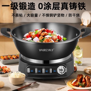 Wholesale Yangtze Multifunctional Electric Wok Uncoated Cast Iron Household Electric Hot Pot Electric Pot Steaming and Stewing All-In-One Pot Frying
