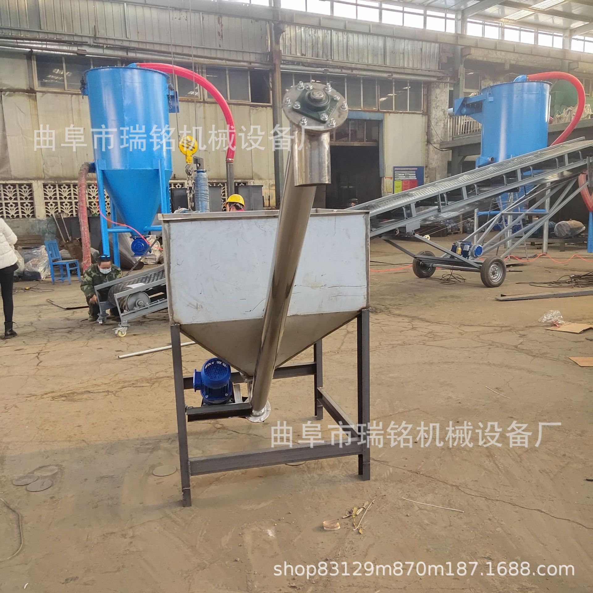 移动式白沙塘螺旋提升机TGFF 花工厂用石英砂螺旋提升机  瑞铭